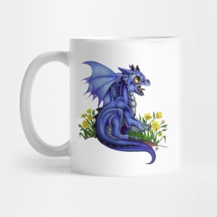Adorable Dark Blue Indigo Baby Dragon Mug